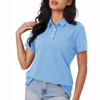 Dames Polo Top Kortemouw Basic Zomer