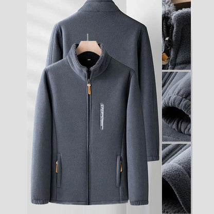 Daan | Dubbelzijdige fleecejas in de kleur Grijs voor heren in Lounge stijl ideaal voor de herfst.