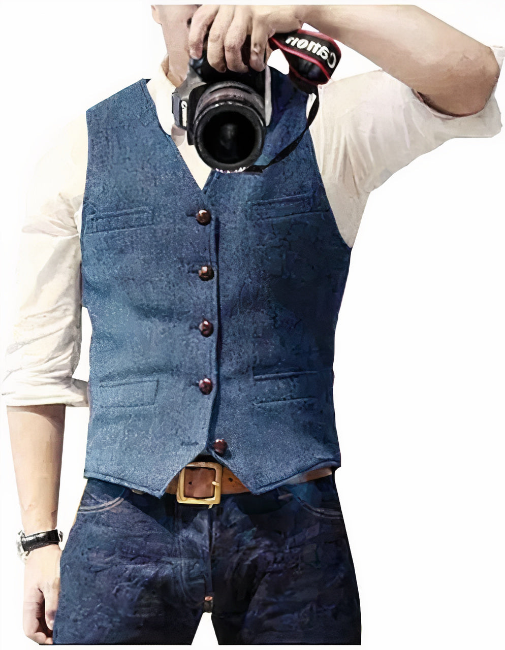 Heren Gilet Stijlvol met Knopen Modern Design - Mode Vibes