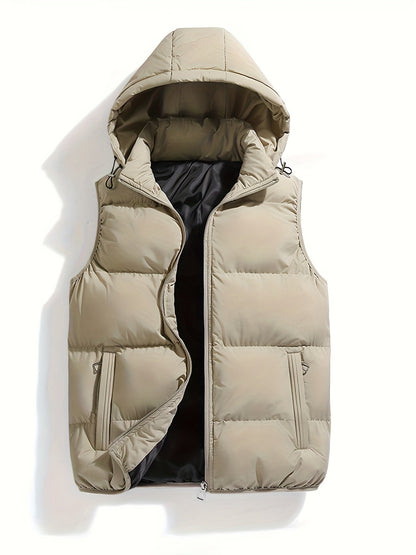 Warme Heren Vest met Capuchon en Opstaande Kraag - Mode Vibes