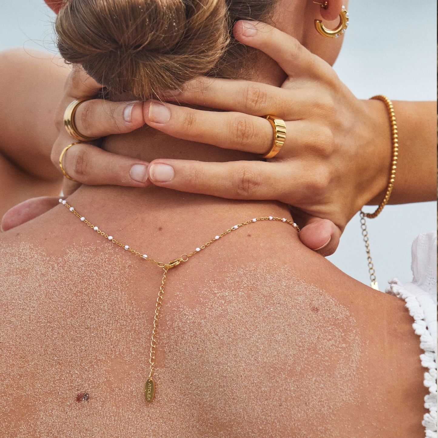 Kralen Choker met Witte Emaille Halsketting