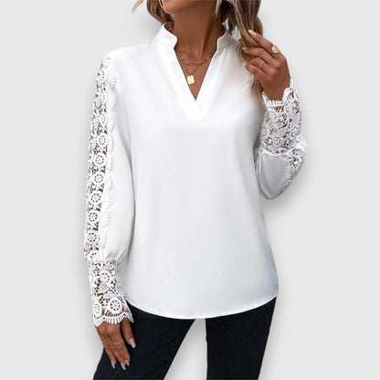 Dames Blouse van Kant Met Lange Mouw