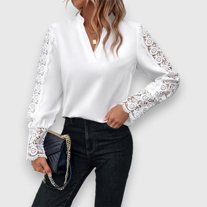 Dames Blouse van Kant Met Lange Mouw