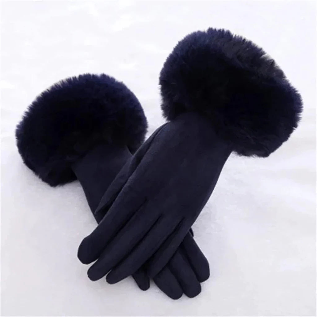 Suède Handschoenen met Nepbont Velvet Stijl