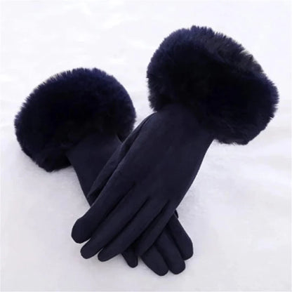 Suède Handschoenen met Nepbont Velvet Stijl