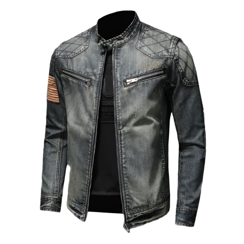 Heren Bikerjack Vintage Leer Leren Jas - Mode Vibes