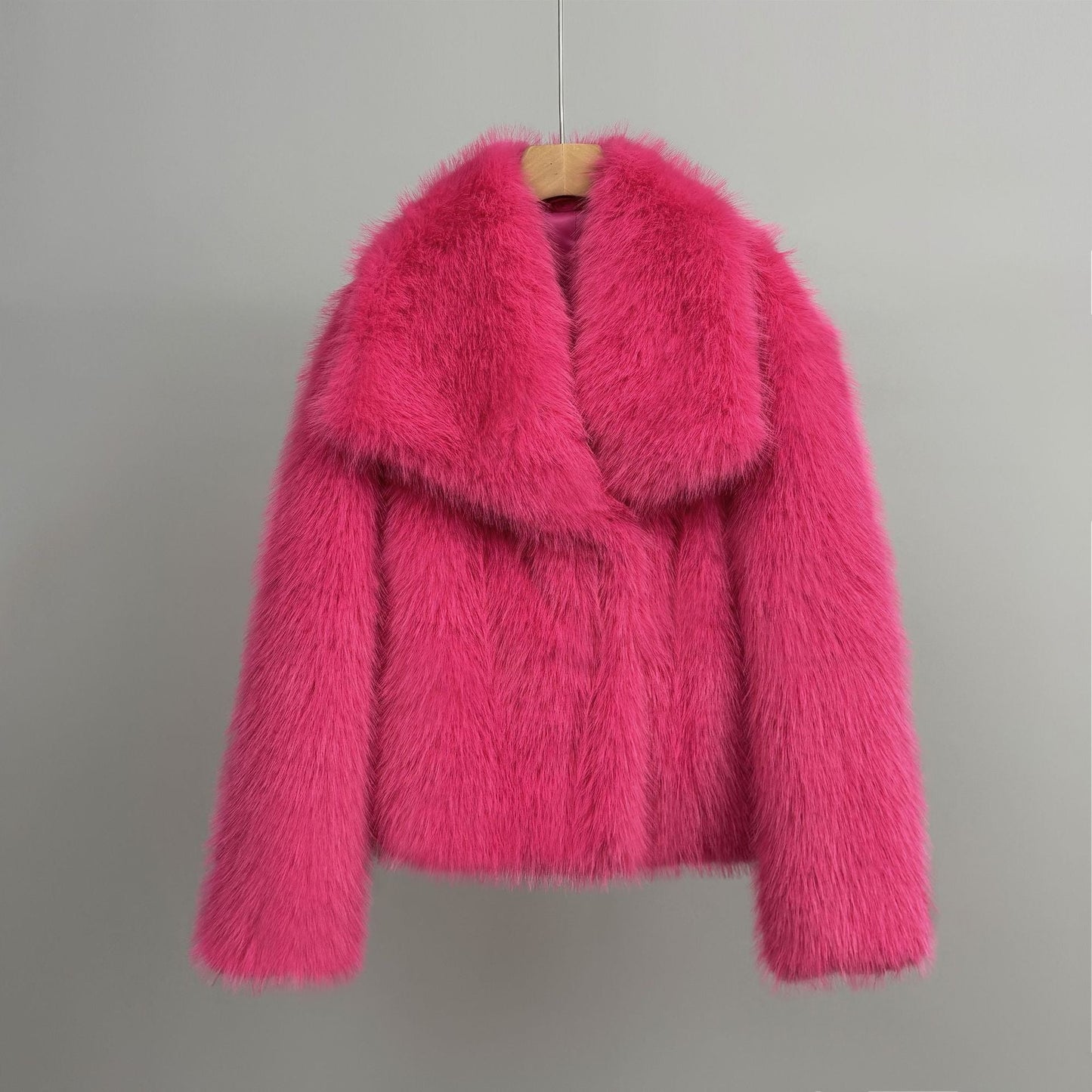 Dames Faux Fur Jas Kort Oversized Luxe Zacht
