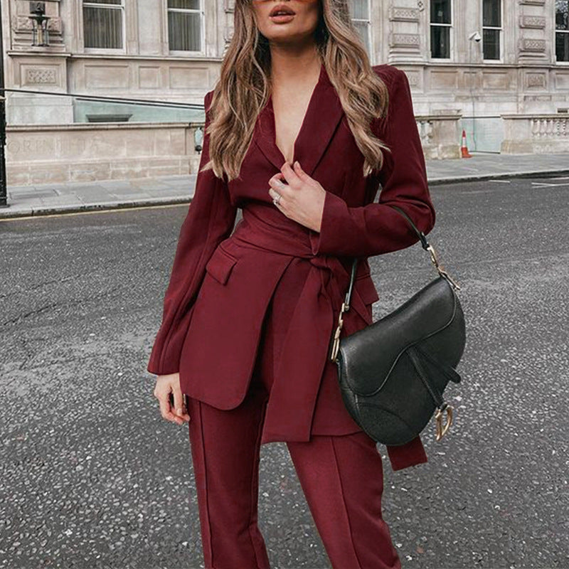 Dames Blazer Set Tweedelig met Pantalon Elegante Modieuze Outfit