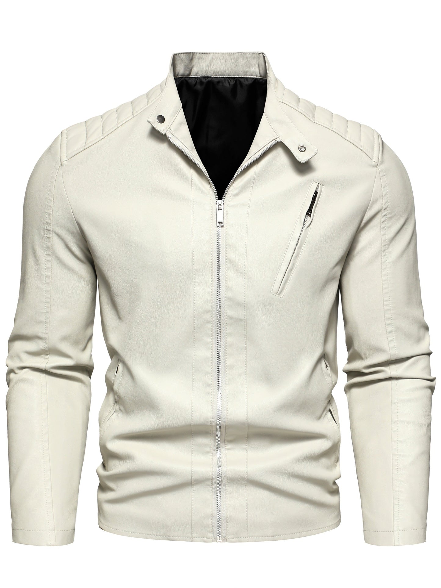Gaspare | Elegante giacca di pelle con cerniera