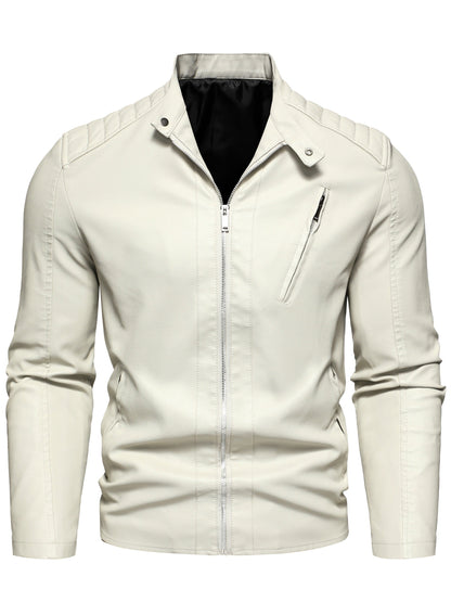 Gaspare | Elegante giacca di pelle con cerniera