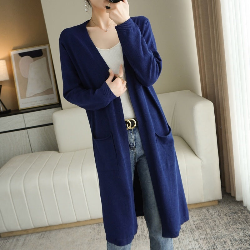 Dames Lang Gebreid Vest Trendy Stijlvol