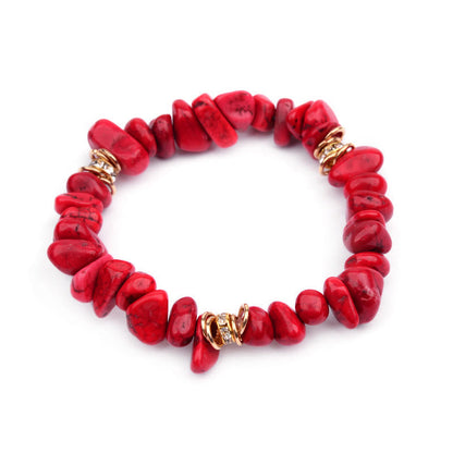 Natuursteen Armband met Kristallen en Kralen Zwart Celine