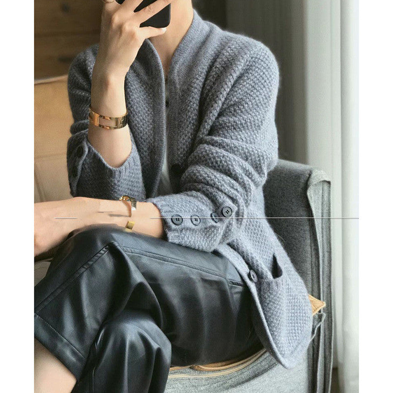 Dames Gebreide Vest met Chinese Kraag Luxe Look