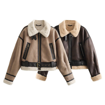 Dames Pilot Jas Teddy Voering Vintage Stijl Warm