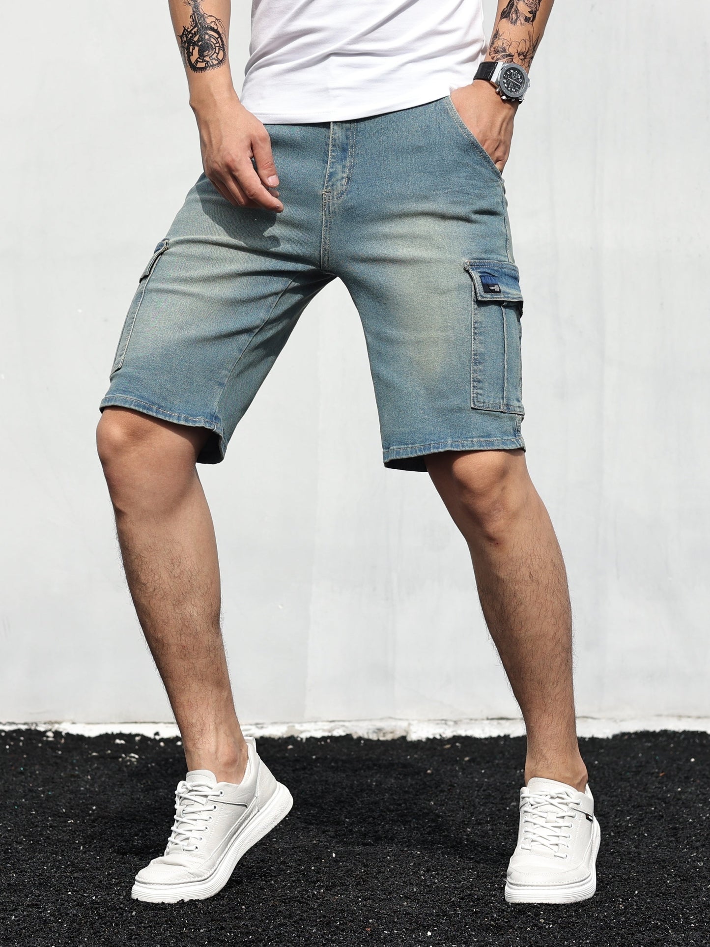 Heren Denim Cargo Shorts Giel Zomer Shorts