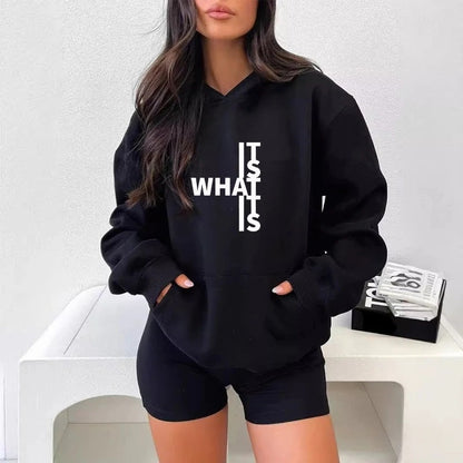 Dames Hoodie Warm met Leuke Statement Tekst Print - Mode Vibes