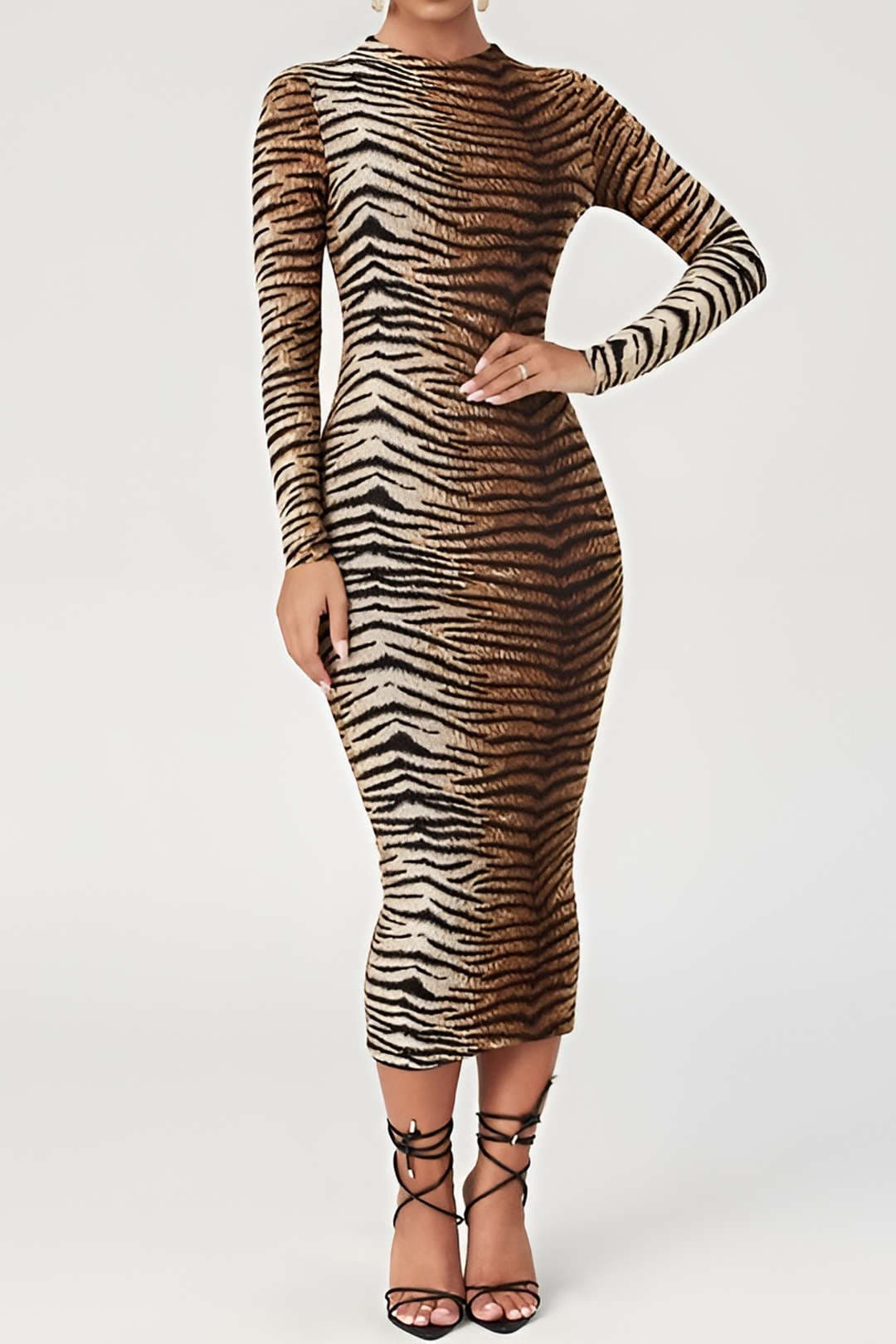Leona Jurk Luipaard Print Midi Stijlvol Elegant