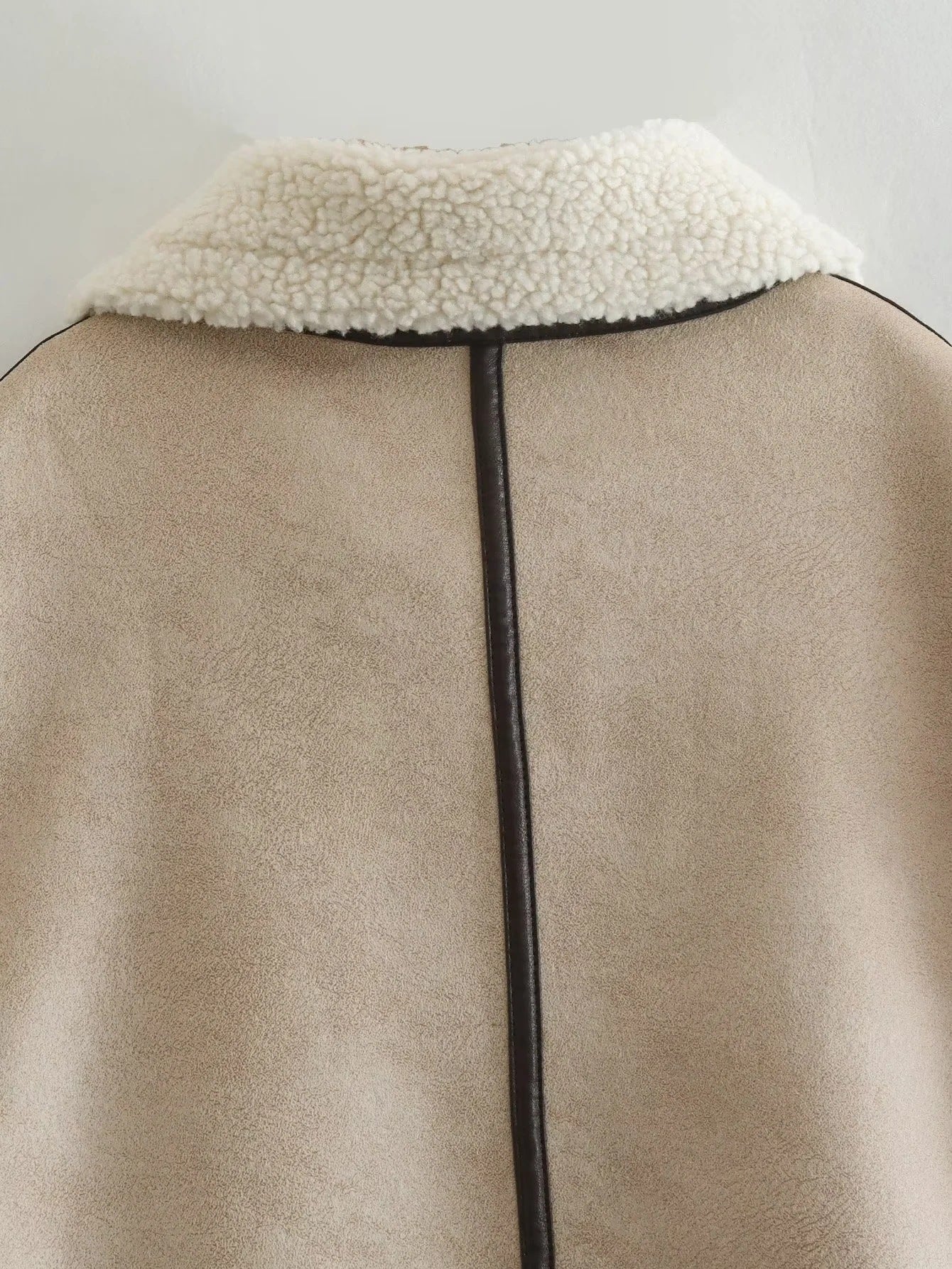 Dames Teddy Bodywarmer Zacht met Aviator Details
