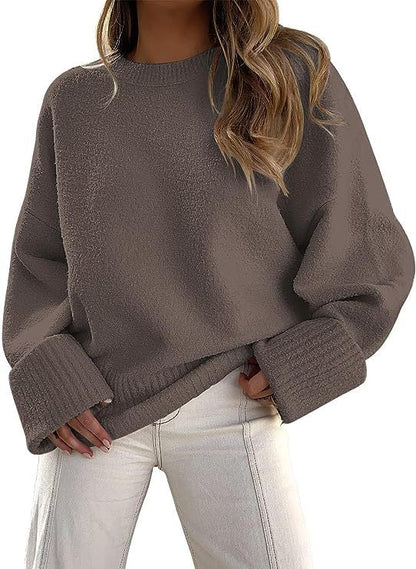 Dames Trui Oversized Zacht Met Ronde Hals