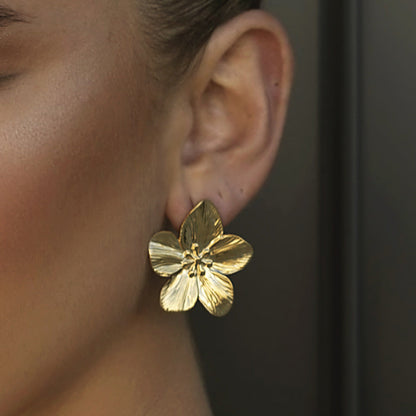 Dames Oorstekers Bloem Roestvrij Staal Luxe Design