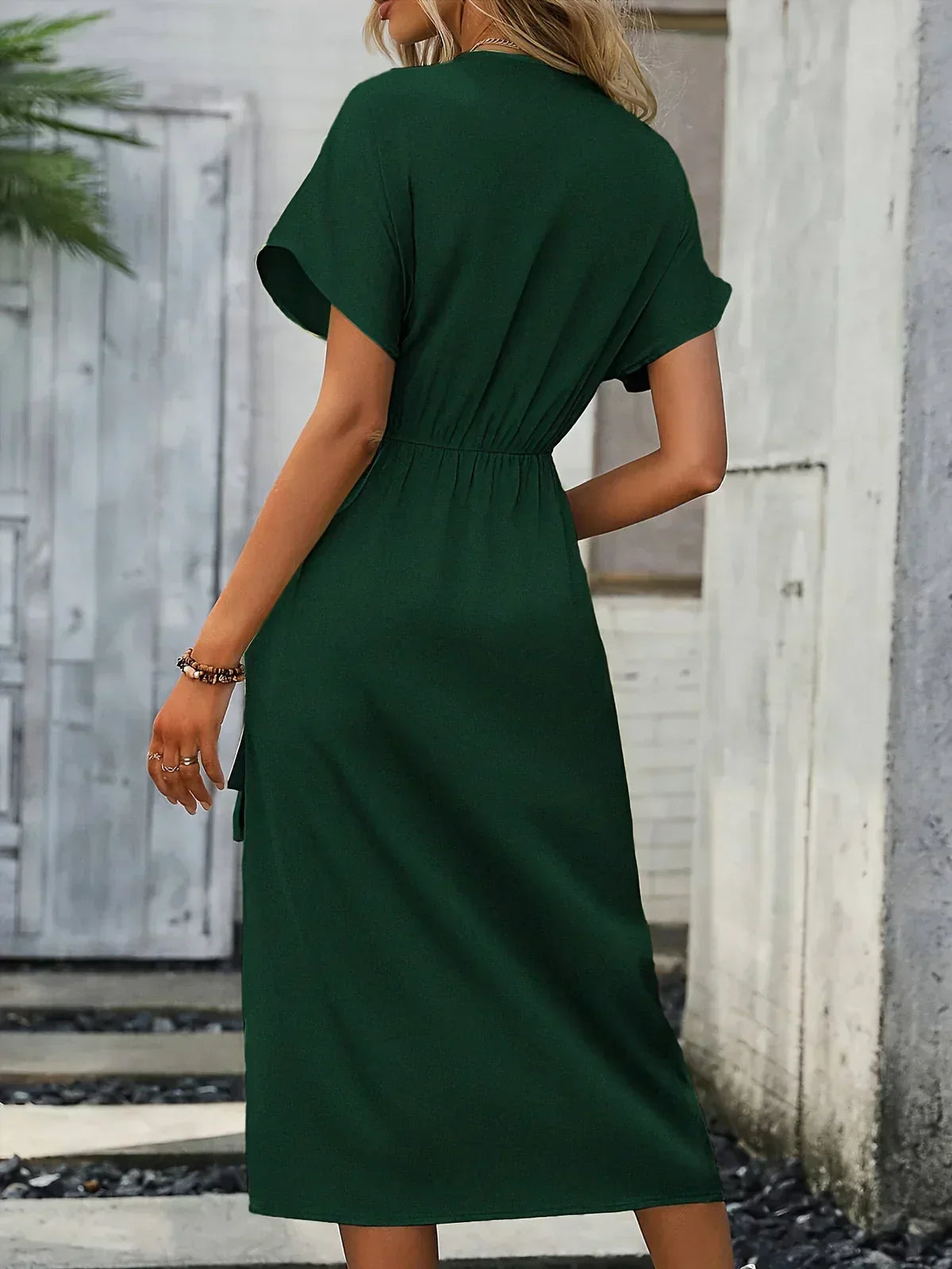 Elegante Wikkeljurk met Rijke Details voor Vrouw