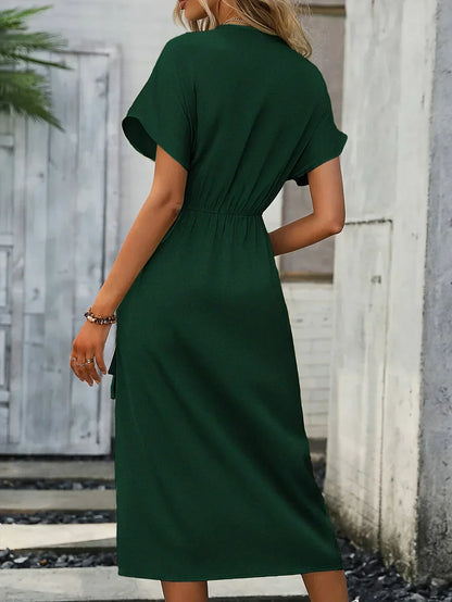 Elegante Wikkeljurk met Rijke Details voor Vrouw