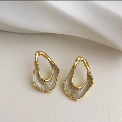 Dames Oorbellen Parel Gedraaide Elegante Zilverkleurig