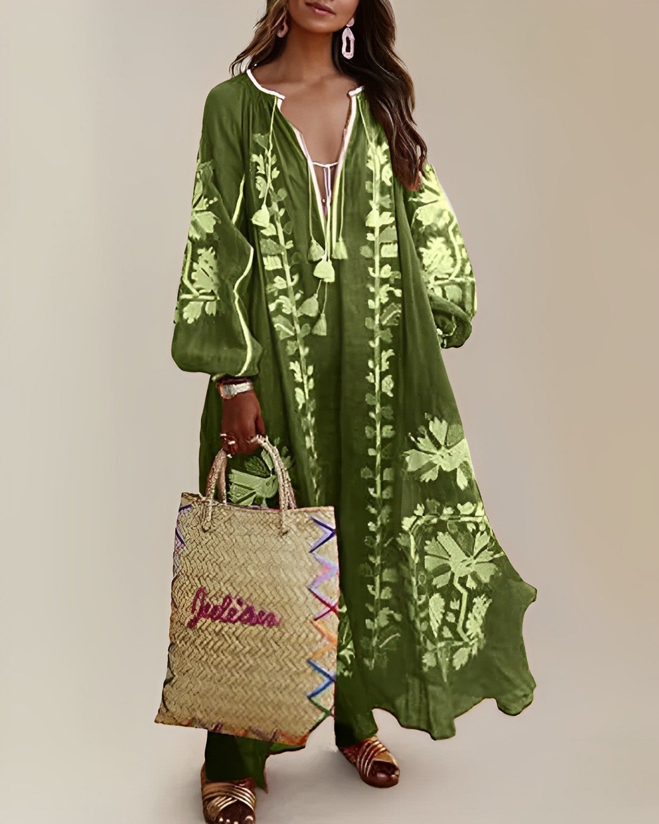 Retro Boho Jurk Losse Zomerjurk Vrouw