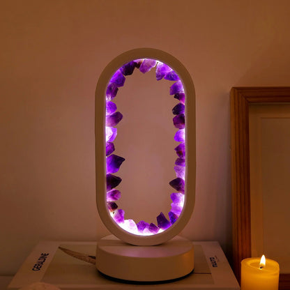 Amethist Lamp Handgemaakt Uniek Design Purper Kleur