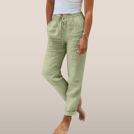 Zomerbroek Elastische Taille Rechte Pijpen Comfortabel - Mode Vibes
