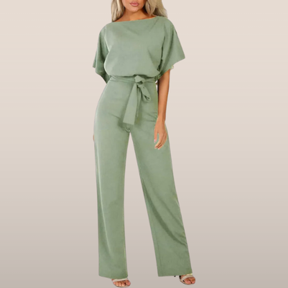 Laravie Jumpsuit Wijd Met Ceintuur Zomerjurk - Mode Vibes