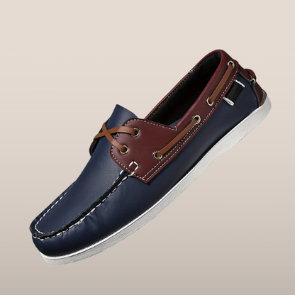 LESTON Heren Instapschoen Nautisch Blauw Contrasterend - Mode Vibes