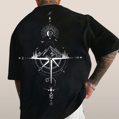 Outdoor T-shirt met Kompas Print op de Rug - Mode Vibes