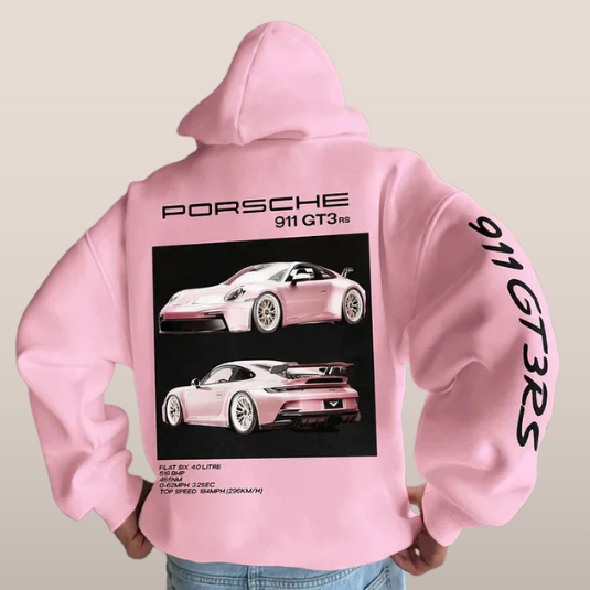 Sportieve Hoodie met Autoprint en Typografie - Mode Vibes