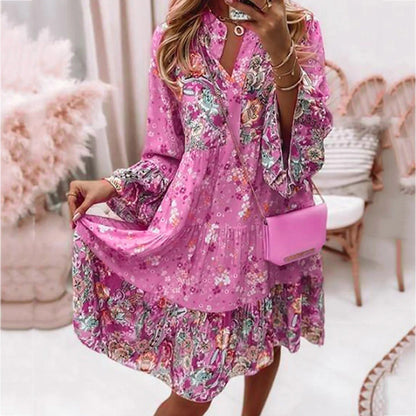 Etnische Jurk met Bloemenprint Vrouwelijk Model