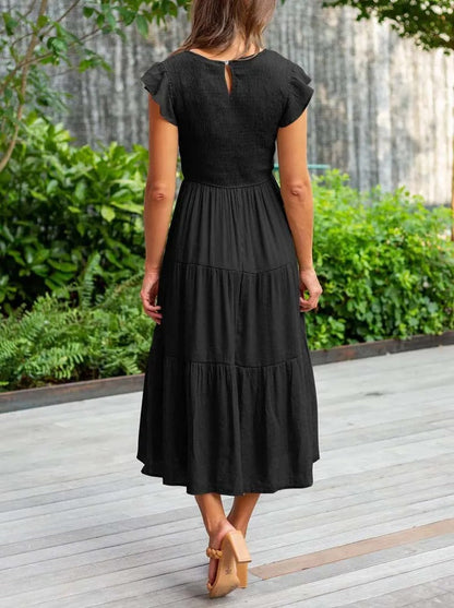 Zomerjurk Ruches Vrouwelijke Taille Jurk