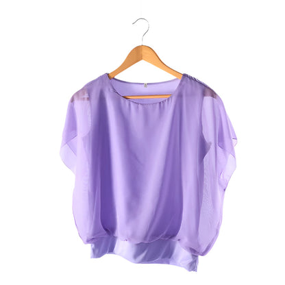 Dames Blouse Chiffon Ruche Mouwen Elegant
