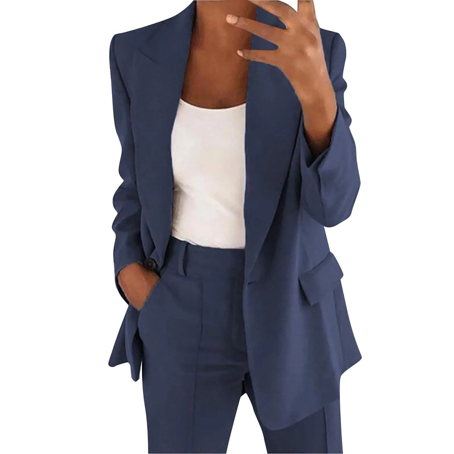 Dames Blazer Pak met Broek Effen Stijl