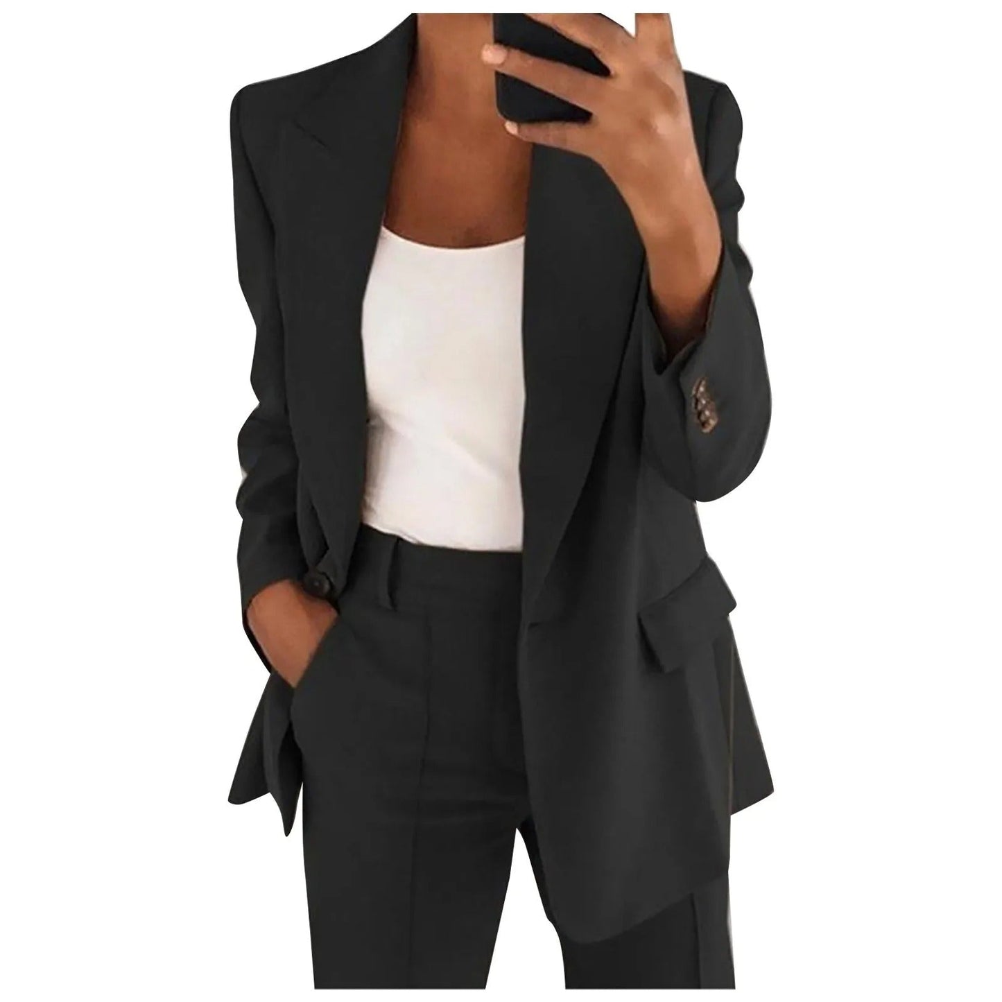 Dames Blazer Pak met Broek Effen Stijl