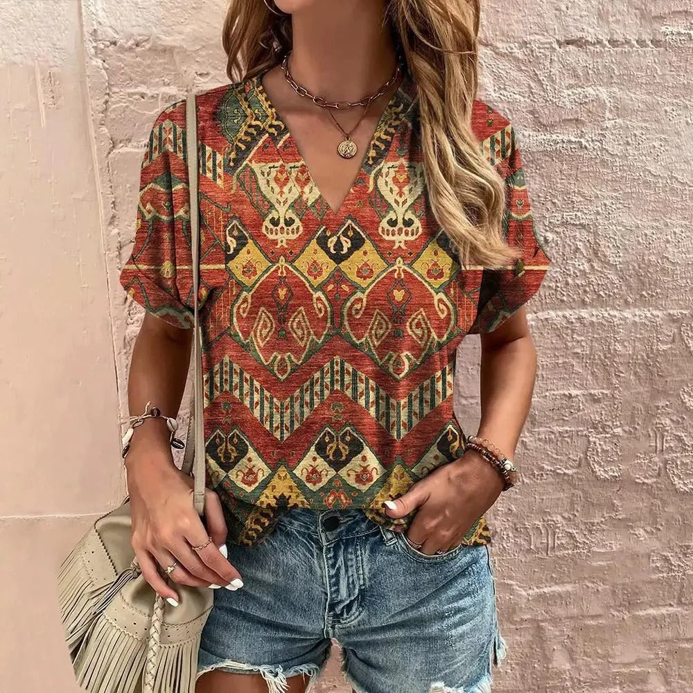 Vintage Katoenen T-shirt voor Dames - Mode Vibes