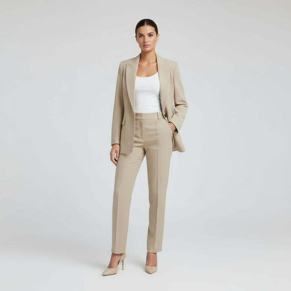 Dames Blazer Pak met Broek Effen Stijl - Mode Vibes