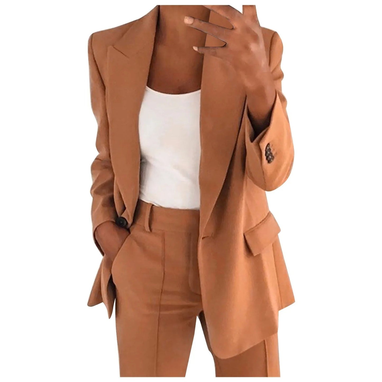 Dames Blazer Pak met Broek Effen Stijl