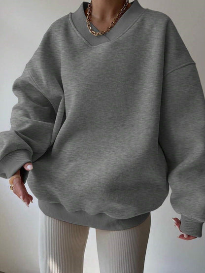 Dames V-Hals Trui Geel Minimalistisch Design
