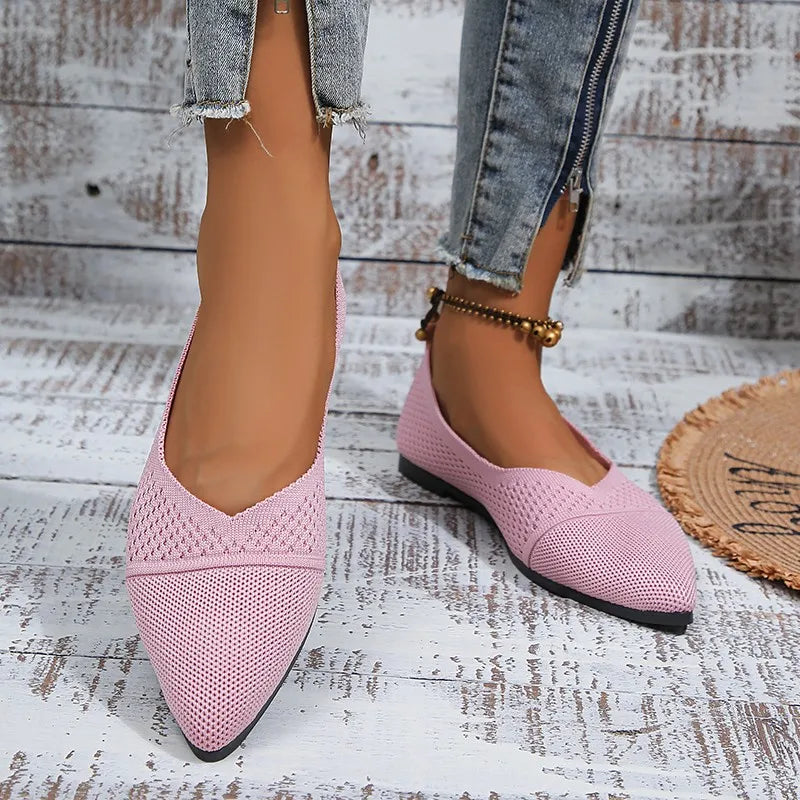 Dames Loafers van Mesh en PU met Puntige Neus
