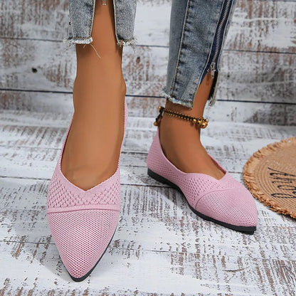 Dames Loafers van Mesh en PU met Puntige Neus