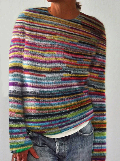 Streeppatron Trui Lange Mouwen Uniek Design - Mode Vibes