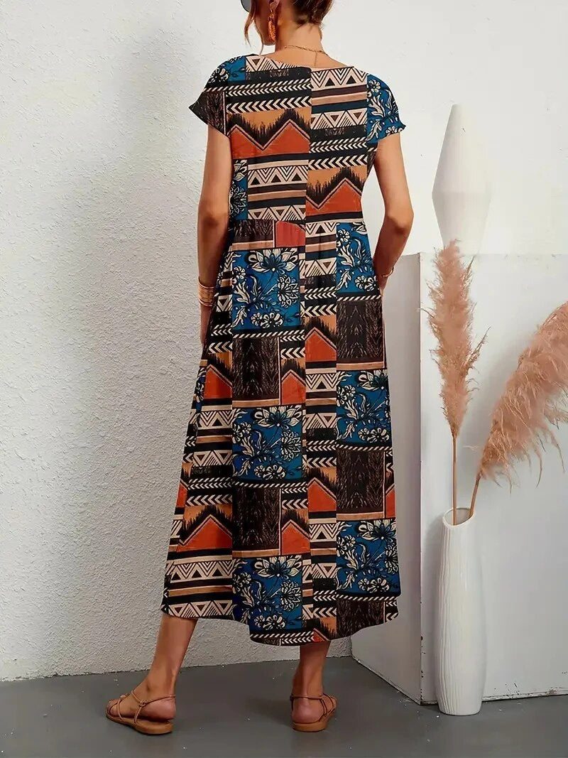 Federica | Abito Estivo Lungo Cotone, Elegante e Comodo