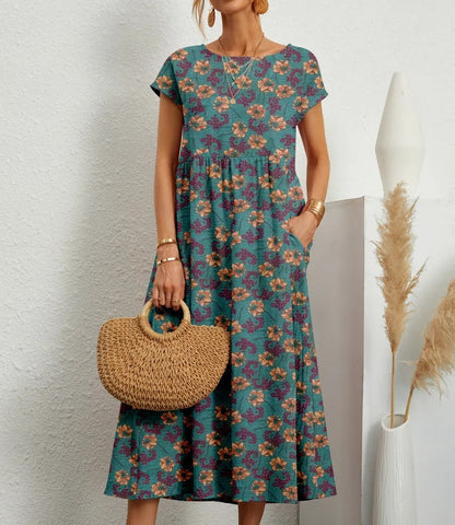 Federica | Abito Estivo Lungo Cotone, Elegante e Comodo