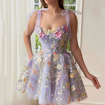 Jurk met Bloemen voor Cocktail Feesten - Rosalie