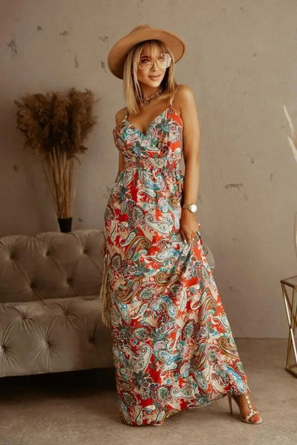 Zomer Maxi Jurk Bloemenpatroon Boho Stijl